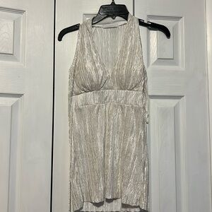 Soft Gold Shimmer Halter Top by Charolette Russe